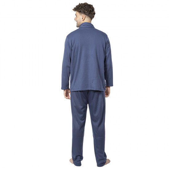 Πιτζάμα Ανδρική Με Κουμπιά Μπλε Σκούρο Με Σχέδιο Αναβάτη Πιτζάμα Ανδρική Με Κουμπιά Μπλε Σκούρο Με Σχέδιο Αναβάτη