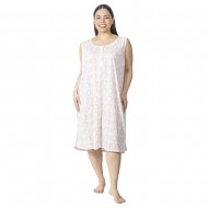 Γυναικείο Αμάνικο Νυχτικό Ροζ Με Μοτίβο Plus Size Γυναικείο Αμάνικο Νυχτικό Ροζ Με Μοτίβο Plus Size