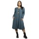 Γυναικείο Φόρεμα Ριπ Plus Size Πετρόλ Με Κολιέ Γυναικείο Φόρεμα Ριπ Plus Size Πετρόλ Με Κολιέ