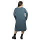 Γυναικείο Φόρεμα Ριπ Plus Size Πετρόλ Με Κολιέ Γυναικείο Φόρεμα Ριπ Plus Size Πετρόλ Με Κολιέ