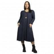 Γυναικείο Φόρεμα Ριπ Plus Size Μπλε Σκούρο 