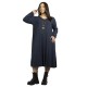 Γυναικείο Φόρεμα Ριπ Plus Size Μπλε Σκούρο Με Κολιέ Γυναικείο Φόρεμα Ριπ Plus Size Μπλε Σκούρο Με Κολιέ