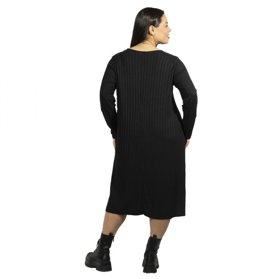 Γυναικείο Φόρεμα Ριπ Plus Size Μαύρο Με Κολιέ Γυναικείο Φόρεμα Ριπ Plus Size Μαύρο Με Κολιέ