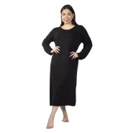 Γυναικείο Μακρυμάνικο Φόρεμα Μαύρο Plus Size Γυναικείο Μακρυμάνικο Φόρεμα Μαύρο Plus Size