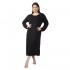 Γυναικείο Μακρυμάνικο Φόρεμα Μαύρο Plus Size