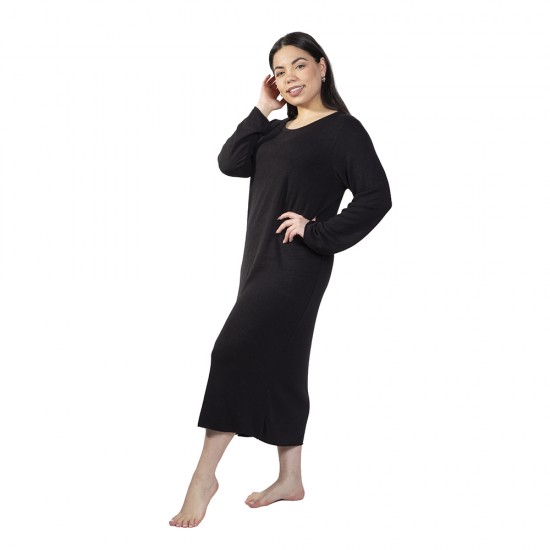 Γυναικείο Μακρυμάνικο Φόρεμα Μαύρο Plus Size Γυναικείο Μακρυμάνικο Φόρεμα Μαύρο Plus Size