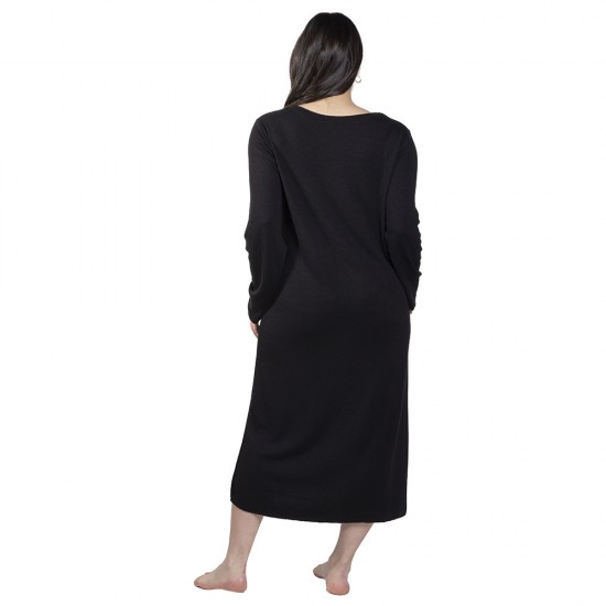 Γυναικείο Μακρυμάνικο Φόρεμα Μαύρο Plus Size Γυναικείο Μακρυμάνικο Φόρεμα Μαύρο Plus Size