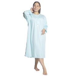 Γυναικείο Μακρυμάνικο Νυχτικό Plus Size Βεραμάν Με Κουμπιά Γυναικείο Μακρυμάνικο Νυχτικό Plus Size Βεραμάν Με Κουμπιά