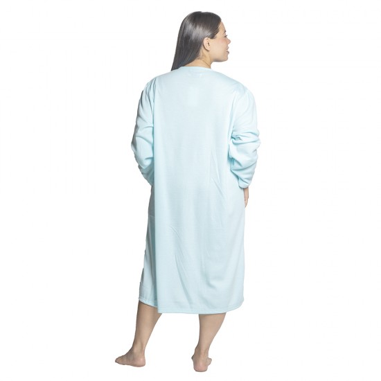 Γυναικείο Μακρυμάνικο Νυχτικό Plus Size Βεραμάν Με Κουμπιά Γυναικείο Μακρυμάνικο Νυχτικό Plus Size Βεραμάν Με Κουμπιά