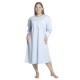Γυναικείο Μακρυμάνικο Νυχτικό Plus Size Γαλάζιο Με Κουμπιά Γυναικείο Μακρυμάνικο Νυχτικό Plus Size Γαλάζιο Με Κουμπιά