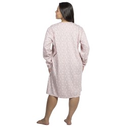 Γυναικείο Μακρυμάνικο Νυχτικό Plus Size Ροζ Με Καρδούλες Γυναικείο Μακρυμάνικο Νυχτικό Plus Size Ροζ Με Καρδούλες