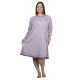 Γυναικείο Μακρυμάνικο Νυχτικό Plus Size Μοβ Με Καρδούλες Γυναικείο Μακρυμάνικο Νυχτικό Plus Size Μοβ Με Καρδούλες
