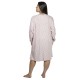 Γυναικείο Μακρυμάνικο Νυχτικό Plus Size Ροζ Με Καρδούλες