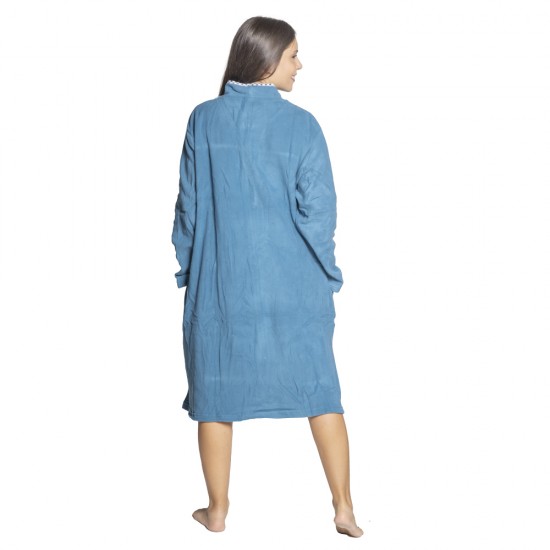 Γυναικεία Ρόμπα Plus Size Πετρόλ Με Φερμουάρ Γυναικεία Ρόμπα Plus Size Πετρόλ Με Φερμουάρ