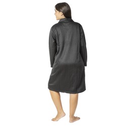 Γυναικεία Ρόμπα Plus Size Με Κουμπιά Και Τσέπες Μαύρο Γυναικεία Ρόμπα Plus Size Με Κουμπιά Και Τσέπες Μαύρο