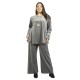 Γυναικείο Σετ Παντελόνι - Μπλούζα Βελούδο Plus Size Γκρι Με Κολιέ Γυναικείο Σετ Παντελόνι - Μπλούζα Βελούδο Plus Size Γκρι Με Κολιέ