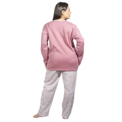 Πιτζάμα Γυναικεία Plus Size Ροζ Με Καρδούλες
