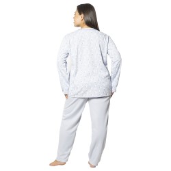 Πιτζάμα Γυναικεία Plus Size Γαλάζιο Με Καρδούλες