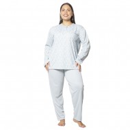 Πιτζάμα Γυναικεία Plus Size Βεραμάν Με Καρδούλες Πιτζάμα Γυναικεία Plus Size Βεραμάν Με Καρδούλες