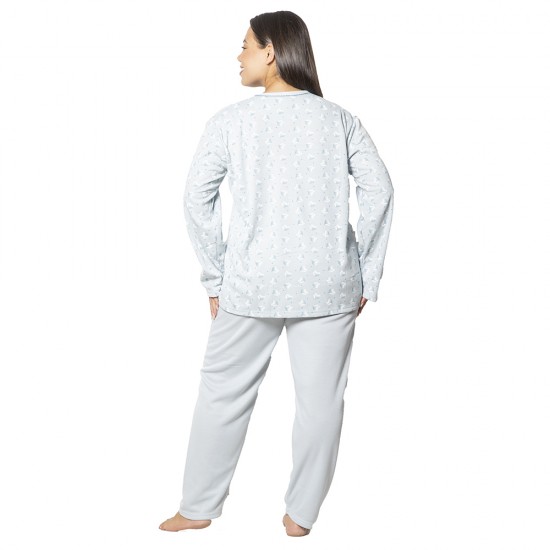 Πιτζάμα Γυναικεία Plus Size Βεραμάν Με Καρδούλες Πιτζάμα Γυναικεία Plus Size Βεραμάν Με Καρδούλες