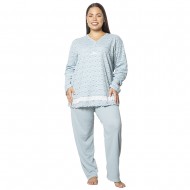 Πιτζάμα Γυναικεία Plus Size Βεραμάν Πουά Πιτζάμα Γυναικεία Plus Size Βεραμάν Πουά