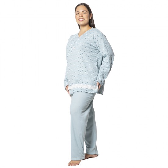 Πιτζάμα Γυναικεία Plus Size Βεραμάν Πουά Πιτζάμα Γυναικεία Plus Size Βεραμάν Πουά