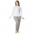 Πιτζάμα Γυναικεία Γκρι Λεοπάρ Με Σχέδιο Καρδούλα