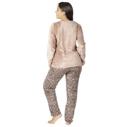 Πιτζάμα Γυναικεία Fleece Μπεζ Λεοπάρ Με Σχέδιο Ομπρέλα Πιτζάμα Γυναικεία Fleece Μπεζ Λεοπάρ Με Σχέδιο Ομπρέλα