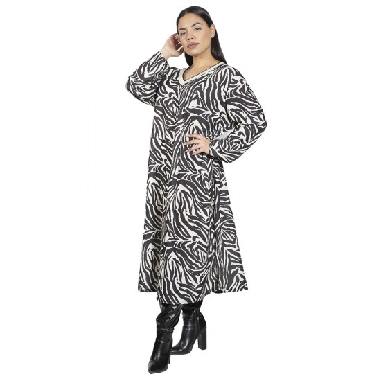 Γυναικείο Φόρεμα Plus Size Ζεβρέ Γυναικείο Φόρεμα Plus Size Ζεβρέ