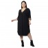 Γυναικείο Φόρεμα Με Λεοπάρ Λεπτομέρειες Plus Size Μαύρο