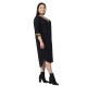 Γυναικείο Φόρεμα Με Λεοπάρ Λεπτομέρειες Plus Size Μαύρο Γυναικείο Φόρεμα Με Λεοπάρ Λεπτομέρειες Plus Size Μαύρο