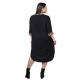 Γυναικείο Φόρεμα Με Λεοπάρ Λεπτομέρειες Plus Size Μαύρο Γυναικείο Φόρεμα Με Λεοπάρ Λεπτομέρειες Plus Size Μαύρο