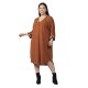 Γυναικείο Φόρεμα Με Λεοπάρ Λεπτομέρειες Plus Size Καφέ Γυναικείο Φόρεμα Με Λεοπάρ Λεπτομέρειες Plus Size Καφέ