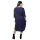 Γυναικείο Φόρεμα Με Λεοπάρ Λεπτομέρειες Plus Size Μπλε Σκούρο Γυναικείο Φόρεμα Με Λεοπάρ Λεπτομέρειες Plus Size Μπλε Σκούρο