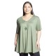 Γυναικεία Κοντομάνικη Μπλούζα Με Κολιέ Χακί Γυναικεία Κοντομάνικη Μπλούζα Με Κολιέ Χακί