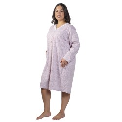 Γυναικείο Μακρυμάνικο Νυχτικό Plus Size Σάπιο Μήλο Με Καρδούλες Γυναικείο Μακρυμάνικο Νυχτικό Plus Size Σάπιο Μήλο Με Καρδούλες