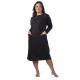 Γυναικείο Μακρυμάνικο Νυχτικό Plus Size Μαύρο Γυναικείο Μακρυμάνικο Νυχτικό Plus Size Μαύρο