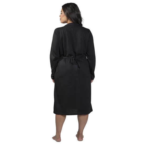 Γυναικείο Μακρυμάνικο Νυχτικό Plus Size Μαύρο Γυναικείο Μακρυμάνικο Νυχτικό Plus Size Μαύρο