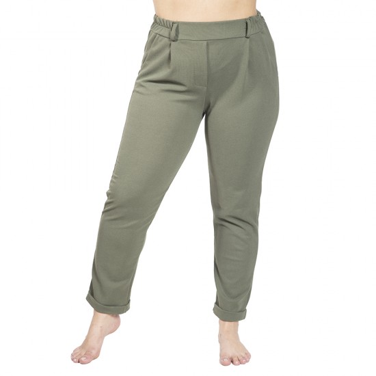 Παντελόνι Γυναικείο Plus Size Χακί Παντελόνι Γυναικείο Plus Size Χακί
