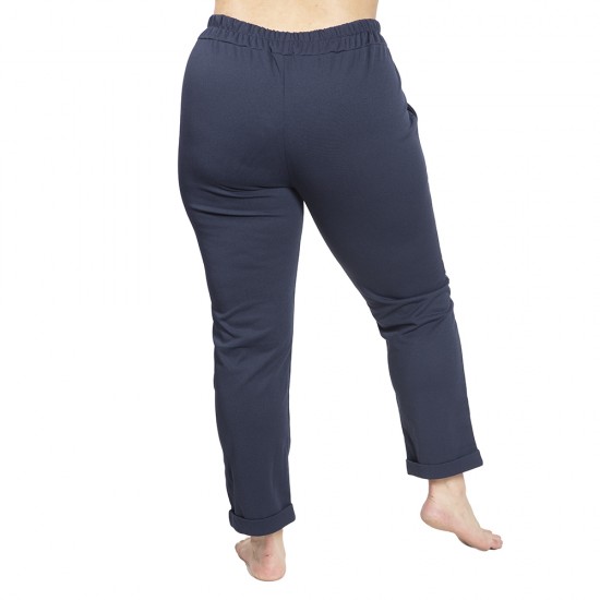 Παντελόνι Γυναικείο Plus Size Μπλε Σκούρο Παντελόνι Γυναικείο Plus Size Μπλε Σκούρο