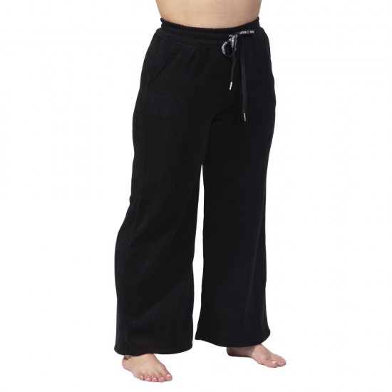 Παντελόνα Γυναικεία Ριπ Με Κορδόνι Plus Size Μαύρο Παντελόνα Γυναικεία Ριπ Με Κορδόνι Plus Size Μαύρο