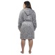 Γυναικεία Ρόμπα Βελούδο Plus Size Τιγρέ Με Κουκούλα Γυναικεία Ρόμπα Βελούδο Plus Size Τιγρέ Με Κουκούλα