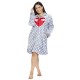 Γυναικεία Ρόμπα Fleece Plus Size Γκρι Πουά Με Σχέδιο Καρδιά Γυναικεία Ρόμπα Fleece Plus Size Γκρι Πουά Με Σχέδιο Καρδιά