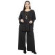 Γυναικείο Σετ Παντελόνι - Μπλούζα Με Κολιέ Plus Size Μαύρο Γυναικείο Σετ Παντελόνι - Μπλούζα Με Κολιέ Plus Size Μαύρο