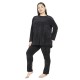Γυναικείο Σετ Παντελόνι - Μπλούζα Ριπ Plus Size Μαύρο Γυναικείο Σετ Παντελόνι - Μπλούζα Ριπ Plus Size Μαύρο