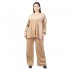 Γυναικείο Σετ Παντελόνι - Μπλούζα Βελούδο Plus Size Μπεζ