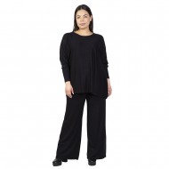 Γυναικείο Σετ Παντελόνι - Μπλούζα Plus Size Μαύρο 