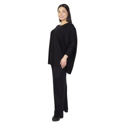 Γυναικείο Σετ Παντελόνι - Μπλούζα Plus Size Μαύρο Γυναικείο Σετ Παντελόνι - Μπλούζα Plus Size Μαύρο