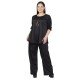 Γυναικείο Σετ Παντελόνι - Μπλούζα Με Κολιέ Plus Size Μαύρο Γυναικείο Σετ Παντελόνι - Μπλούζα Με Κολιέ Plus Size Μαύρο