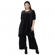 Γυναικείο Σετ Παντελόνι - Μπλούζα Βελούδο Plus Size Μαύρο Γυναικείο Σετ Παντελόνι - Μπλούζα Βελούδο Plus Size Μαύρο